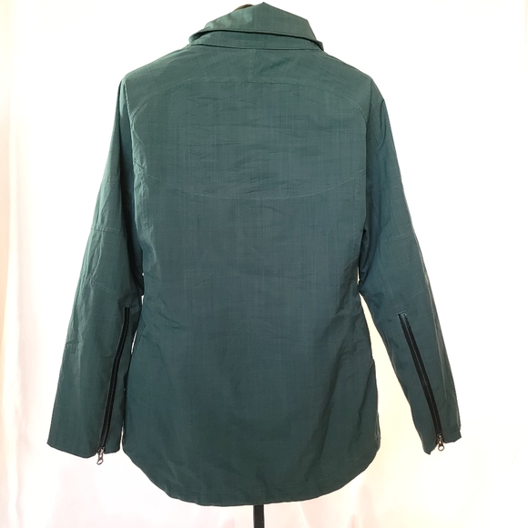 ATHLETA Weather PROOF Jacket REMOVABLE Snow GUARD Size Large Green - Picture 2 of 4